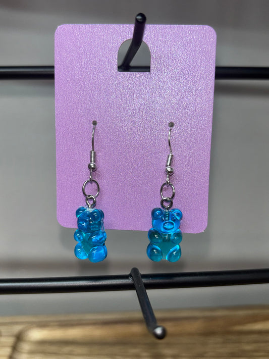 Blue Gummy bear earrings