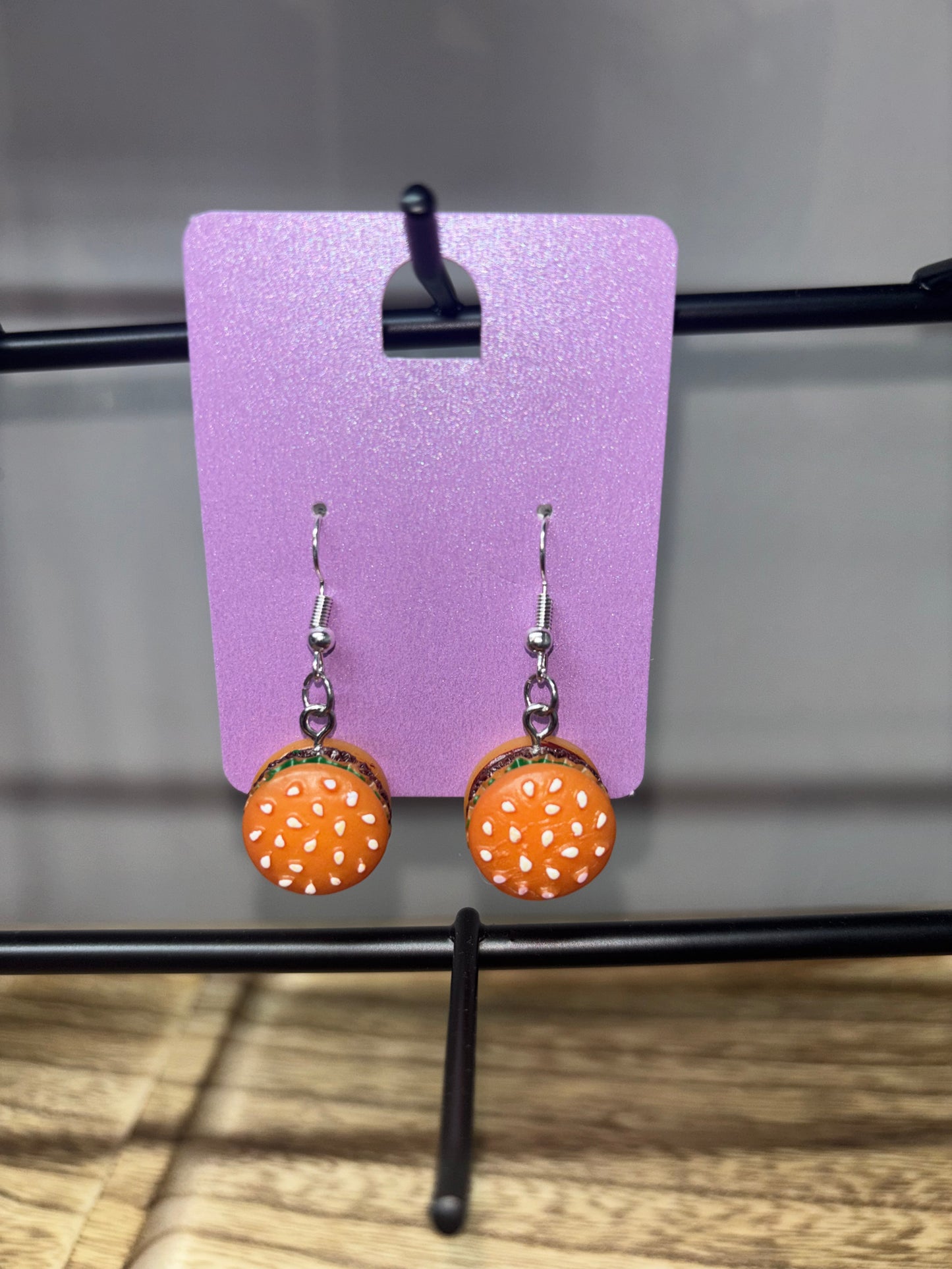 Burger earrings