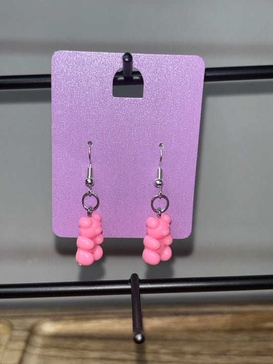 Pink Gummy bear earrings