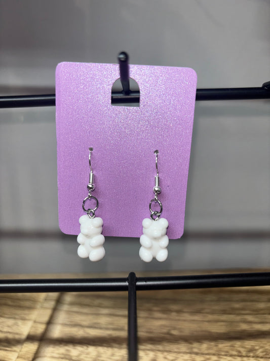 White Gummy bear earrings