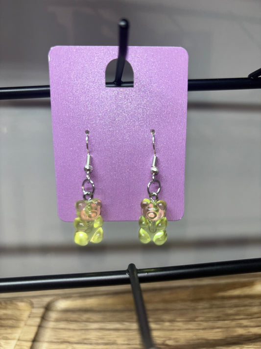 Light Green gummy bear earrings
