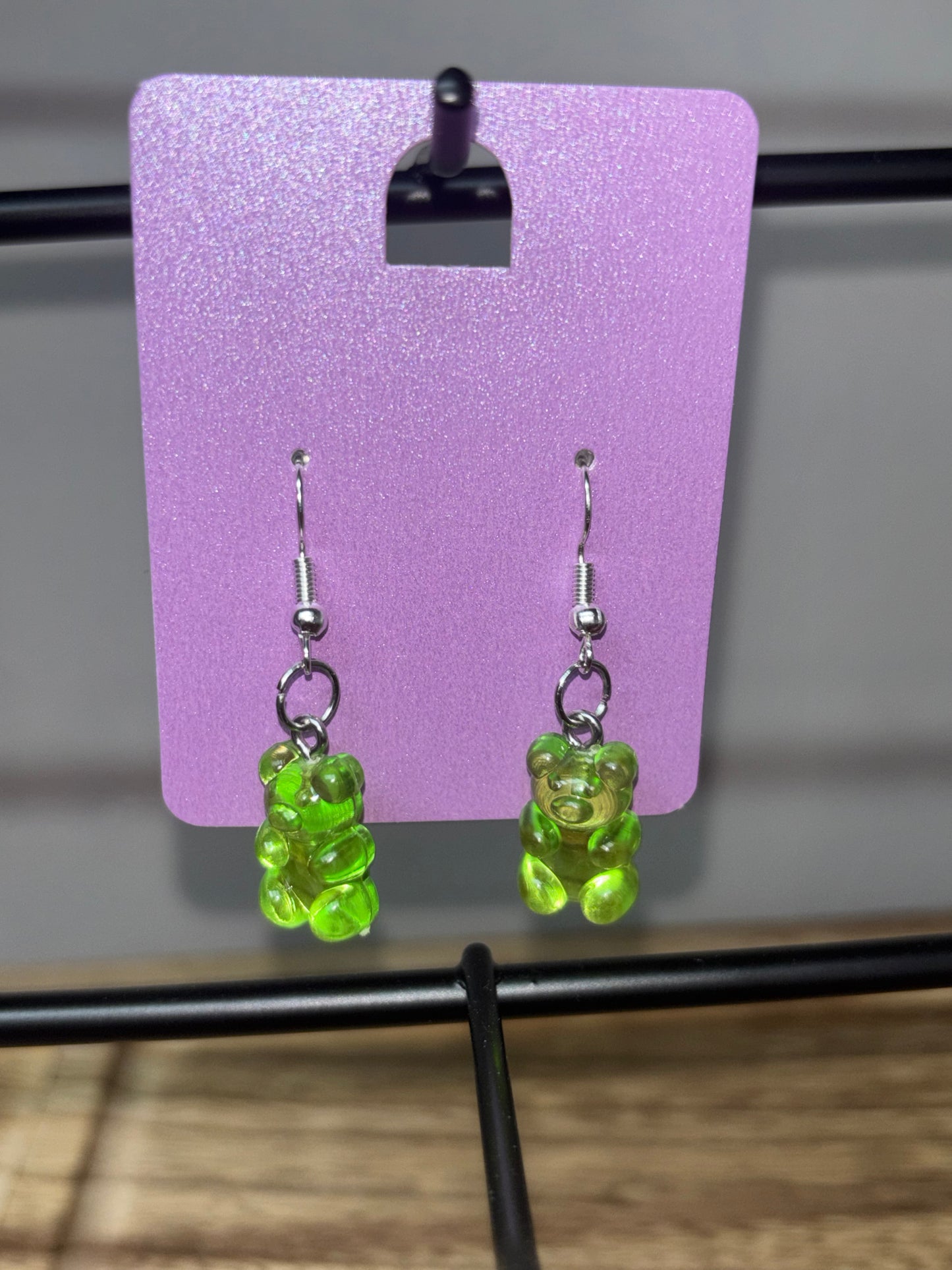 Green Gummy bear earrings